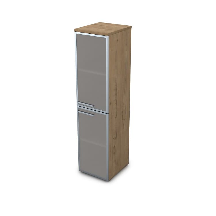 Шкаф узкий (пенал) АЛСАВ Gloss 9П.004.9 teakwood