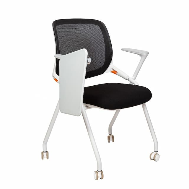 Кресло офисное Norden SWIFT HY-839C W (серая сетка/серая ткань/белый каркас/пюпитр/ролики)