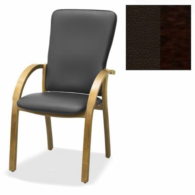 Стул Юнитекс Джуно комфорт экокожа премиум тёмно-коричневая CN1113/дерево-венге