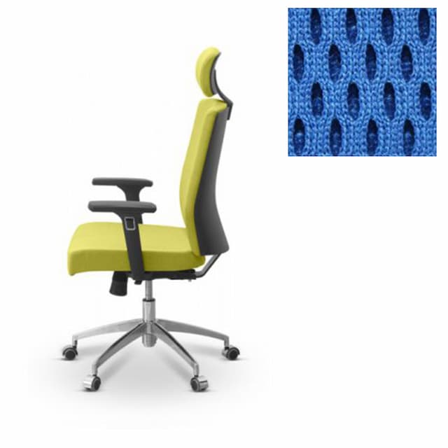 Офисное кресло для персонала Юнитекс Alfa X/SL/3D/H ткань ткань TW синяя