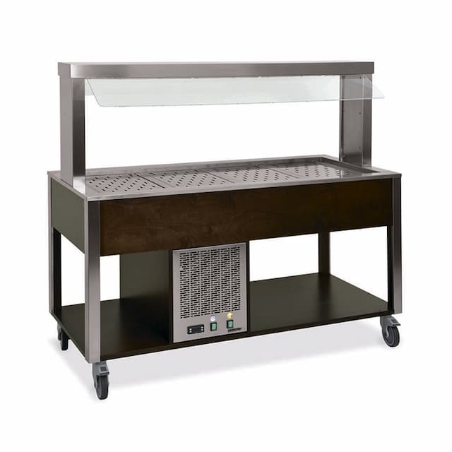 Стол Шведский охлаждаемый (защитное стекло статичное) MetalCarrelli 6900.5-W (венге)